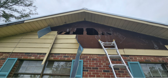 Post-hurricane roof damage